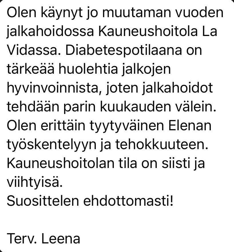 Leenan palaute LeVidasta