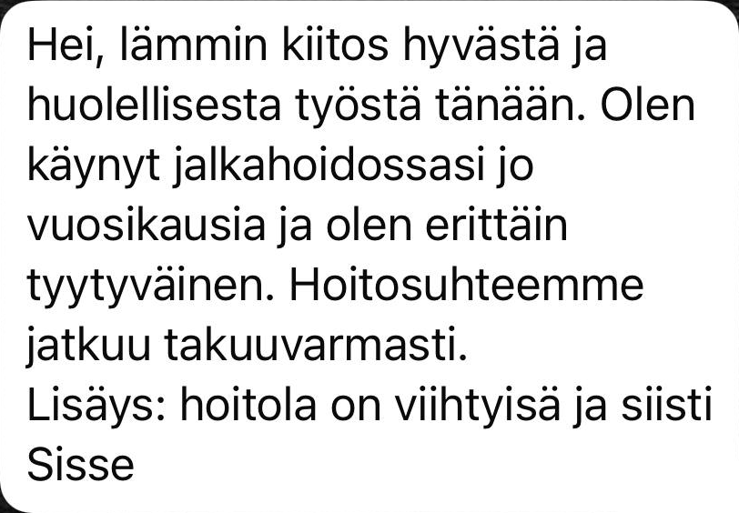 Sissen palaute LeVidasta